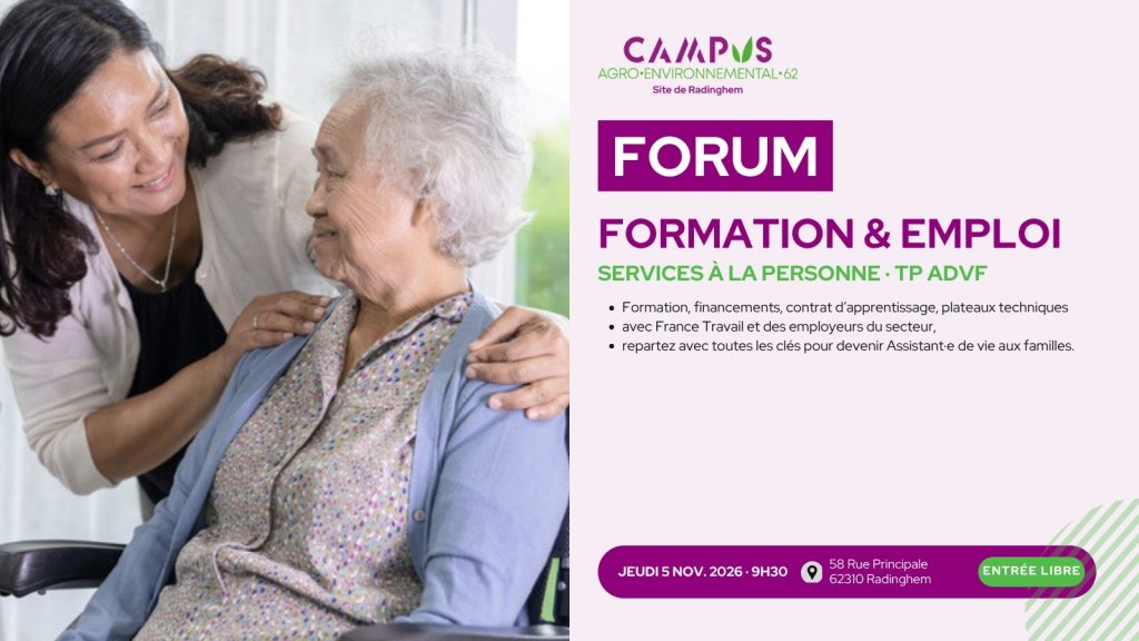 Forum formation & emploi dans les services à la personne, jeudi 5 novembre 2026, Campus de Radinghem