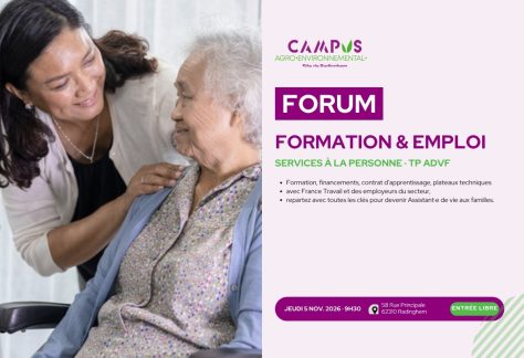 Forum formation & emploi dans les services à la personne, jeudi 5 novembre 2026, Campus de Radinghem